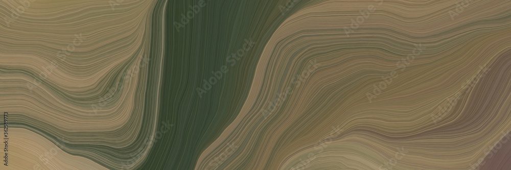 Poster unobtrusive banner with elegant modern soft swirl waves background design with pastel brown, dark sl