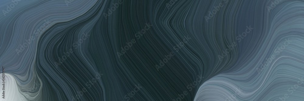 Poster inconspicuous banner with colorful smooth swirl waves background design with dark slate gray, slate gray and ash gray color