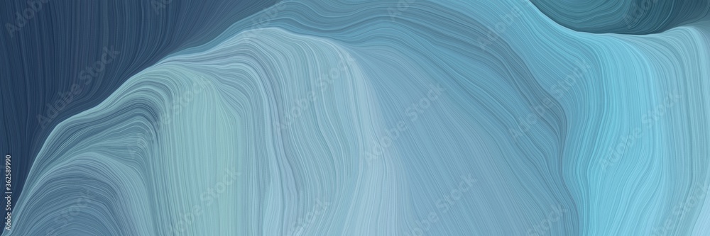 Poster unobtrusive header with colorful modern soft swirl waves background design with cadet blue, dark slate gray and teal blue color