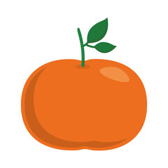 mandarine flat style icon design, Fruit healthy organic food sweet and nature theme Vector illustration