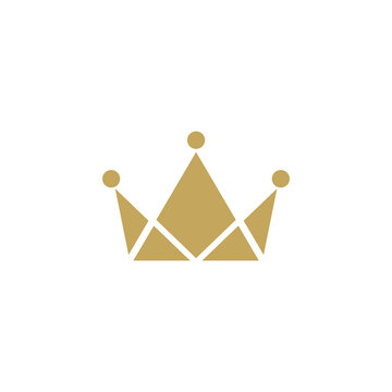 Gold Crown Icon Isolated On White. Royal, Luxury, Vip, First Class Sign.