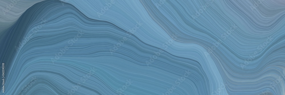 Poster unobtrusive banner with colorful abstract waves design with cadet blue, dark slate gray and dark gray color