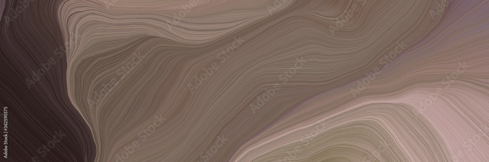 Poster inconspicuous header with elegant abstract waves design with pastel brown, very dark pink and rosy b
