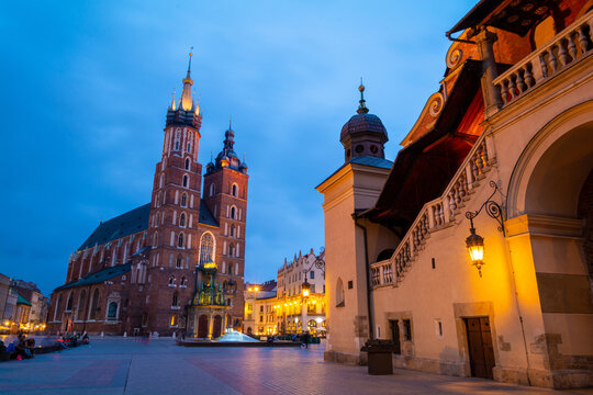 Old Town of Krakow at evening, Poland