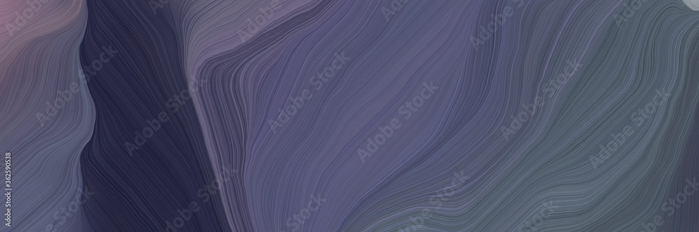 Poster inconspicuous header with colorful modern soft curvy waves background illustration with dim gray, very dark blue and gray gray color