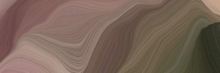 unobtrusive header with elegant smooth swirl waves background design with pastel brown, very dark green and rosy brown color