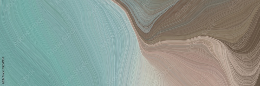 Aufkleber inconspicuous header with colorful smooth swirl waves background illustration with dark sea green, p