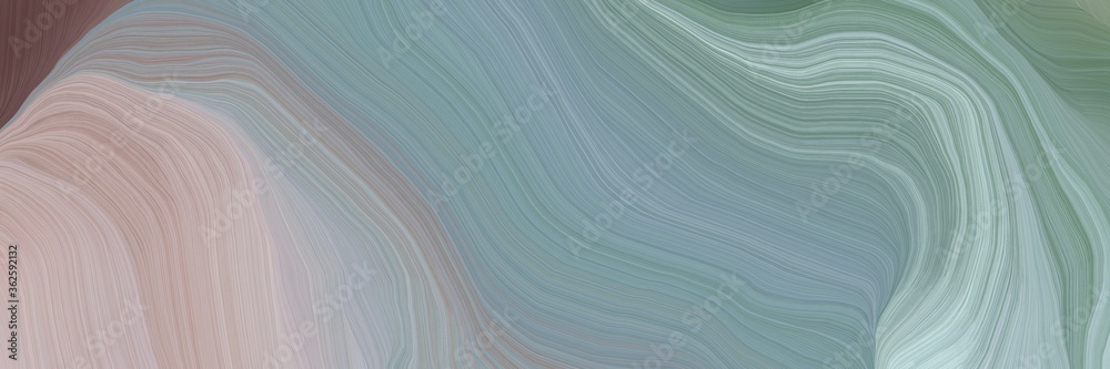Poster inconspicuous header with colorful contemporary waves illustration with light slate gray, silver and