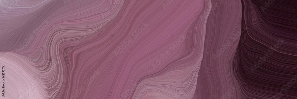 Poster inconspicuous colorful smooth swirl waves background illustration with antique fuchsia, very dark pi