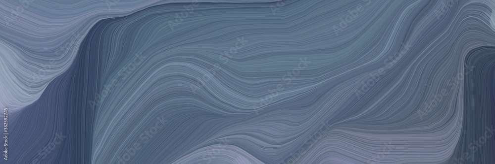 Poster inconspicuous header with elegant abstract waves illustration with dim gray, slate gray and dark gra