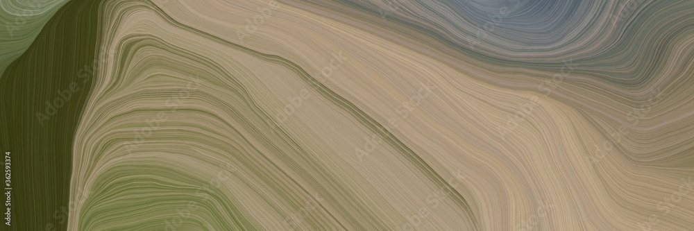 Poster unobtrusive banner with elegant smooth swirl waves background illustration with gray gray, dark oliv