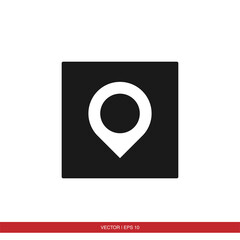 Pin location navigation icon vector