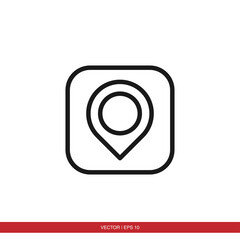 Pin location navigation icon vector