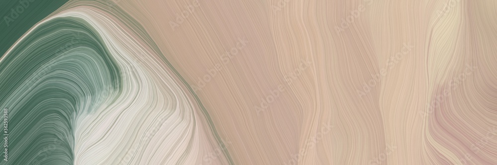 Poster unobtrusive header with colorful elegant curvy swirl waves background illustration with tan, dim gray and light gray color