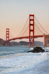 Golden gate bridge near sun Francisco during the sunset