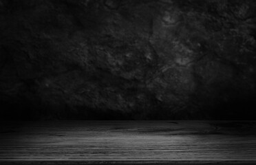 empty black room dark background 3D illustration 