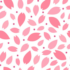 Pink Sakura Cherry Blossom Petals Seamless Pattern