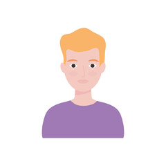 avatar serious man icon, flat style