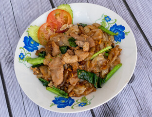 Mixed rice and noodle Thai food