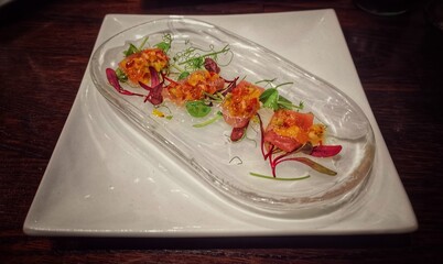 Varios food restoran grade served on a plate