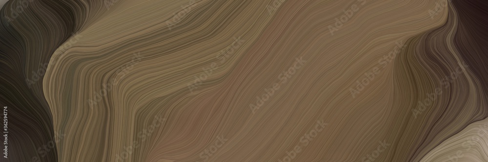 Poster unobtrusive header with elegant modern soft curvy waves background design with pastel brown, very da
