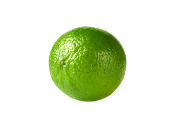 Perfect whole lime isolated on white background. Ready for clipping path.