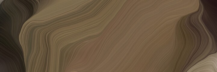 unobtrusive header with elegant modern soft curvy waves background design with pastel brown, very dark green and rosy brown color