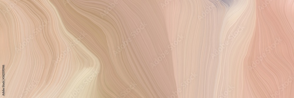 Aufkleber inconspicuous header with colorful elegant curvy swirl waves background illustration with tan, bisque and rosy brown color