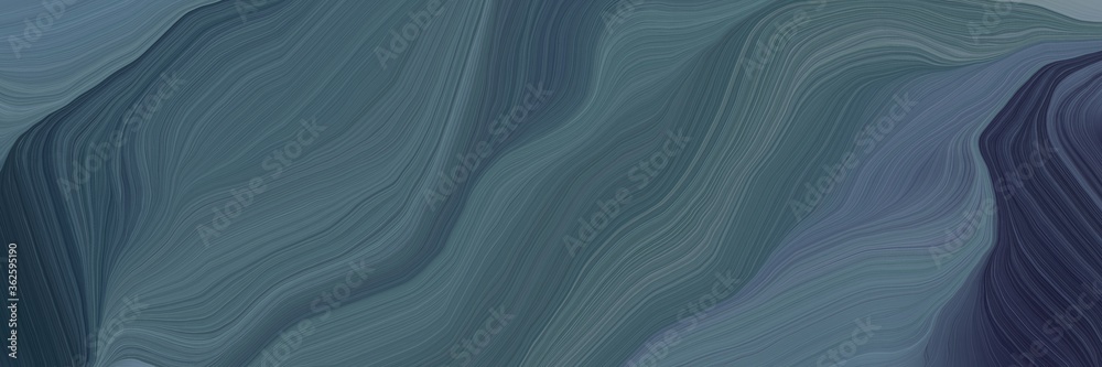 Aufkleber inconspicuous header with colorful modern soft curvy waves background design with dim gray, very dark blue and slate gray color