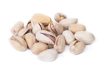 Heap of pistachios isolated