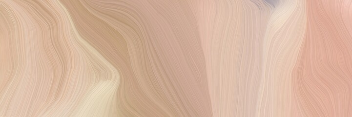 inconspicuous header with colorful elegant curvy swirl waves background illustration with tan, bisque and rosy brown color