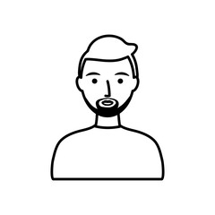 avatar man with beard, line style