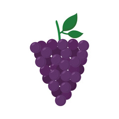 grapes flat style icon design, Fruit healthy organic food sweet and nature theme Vector illustration