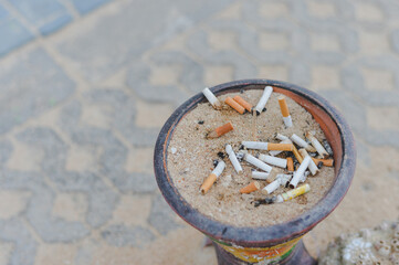 Smoking cigarettes in pots