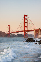 Golden gate bridge at sunset