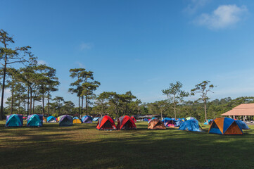 camping in the mountains