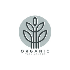 silhouette leaf plant vector logo with dark grey background