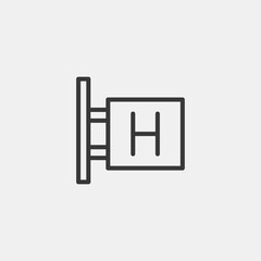 Hotel road sign icon. Banner symbol modern, simple, vector, icon for website design, mobile app, ui. Vector Illustration