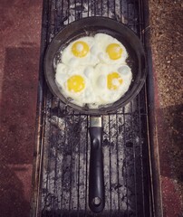 Eggs on a pan