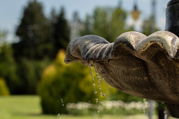 splashing water from a classic fountain