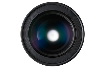 front lens lens with iridescent glare on white insulated background