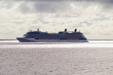 Modern white Celebrity Cruises cruiseship or cruise ship liner Celebrity Solstice, Equinox, Eclipse...