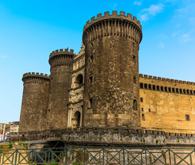 A view of the Castel Nuovo in Naples, Italy