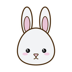 Cute rabbit cartoon line and fill style icon design, Kawaii animal zoo life nature and character theme Vector illustration