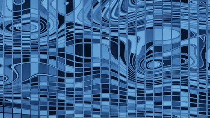 Blue mosaic composed of shards in different shades of blue color. The blue color changes on individual fragments to creating impression of movement. Fragments are arranged in vertical columns. FullHD - Powered by Adobe