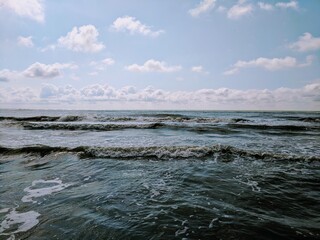 wave of the sea on the sand beach