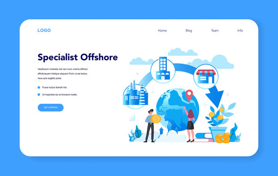 Offshore specialist or company web banner or landing page