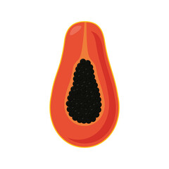papaya flat style icon design, Fruit healthy organic food sweet and nature theme Vector illustration