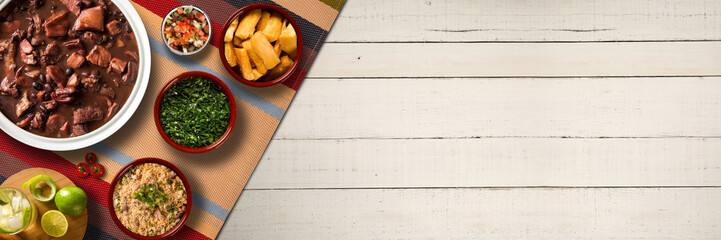 Brazilian Feijoada Food. Outdoor format.