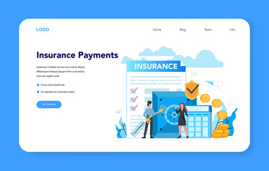 Underwriter web banner or landing page. Business insurance